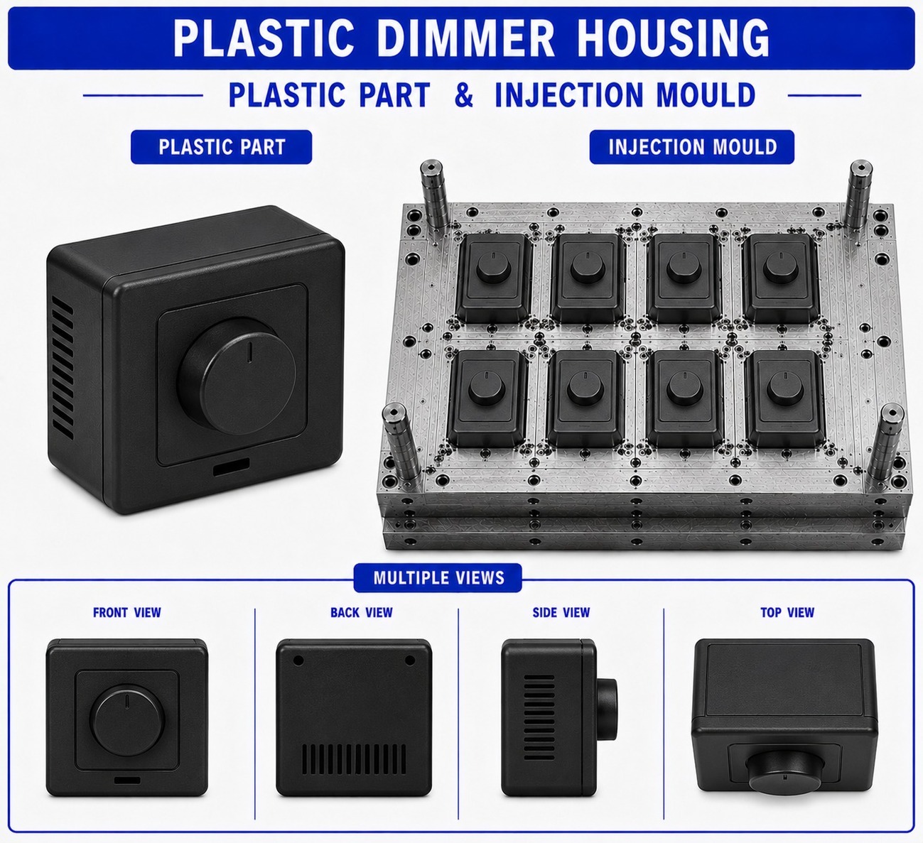 Plastic Dimmer Housing Mould and Moulding Service